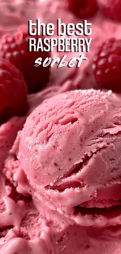 Raspberry Sorbet [25 Minutes] – Chasety Mixed Berry Sorbet Recipes, Berry Sorbet Recipe, Raspberry Sorbet Recipe, Raspberry Ice Cream Recipe, Mixed Berry Sorbet, Recipe Using Honey, Homemade Sorbet, Ice Cream Recipes Machine, Coconut Sorbet