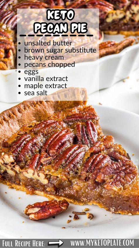 Keto Plate, Easy Pecan Pie Recipe, Keto Pecan Pie Recipe, Sugar Free Pecan Pie, Dessert For Thanksgiving, Easy Pecan Pie, Keto Pecan Pie, Keto Holiday Recipes, Postre Keto