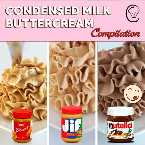 Cupcake Savvy - Condensed Milk Buttercream Compilation! Condensed Milk Buttercream, Rolled Buttercream, Cupcake Savvy, Buttercream Recipes, Homemade Icing, Sweetened Condensed Milk Recipes, Food Reels, Frosting Recipes Easy, Mango Cheesecake