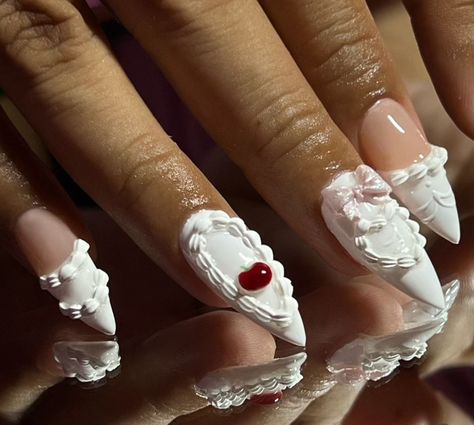 Icing Nails, Cake Nails, Snow Nails, 3d Nail Designs, Angel Nails, Weak Nails, Acrylic Nails Coffin Pink, Winter Nail Designs, Super White