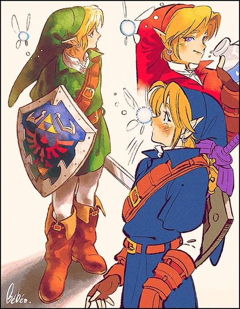 Legend of Zelda Ocarina of Time art > Link in his different tunics > Navi > oot | bbo_loz Ocarina Of Time Art, Ocarina Of Times, Zelda Ocarina Of Time, Legend Of Zelda Memes, Arte 8 Bits, Hyrule Warriors, Link Art, Link Zelda, Fire Emblem Awakening