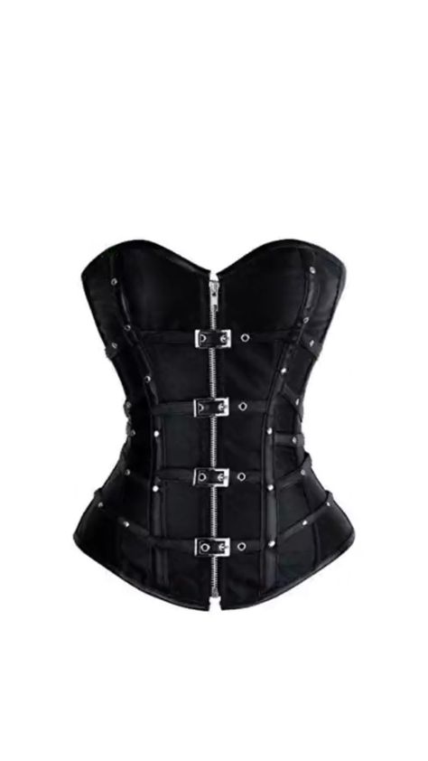 Buckle Corset, Black Leather Corset, Poor Things, Corset Outfit, Modesty Panel, Steampunk Corset, Hourglass Silhouette, Steampunk Accessories, Overbust Corset