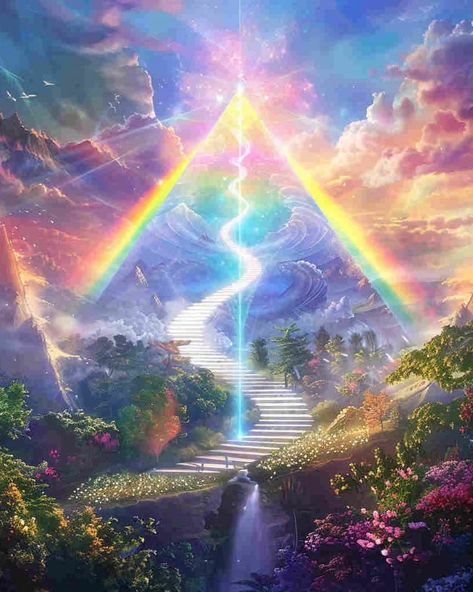 Rainbow Path💐｜original spiritual artwork 🧚🏻original AI art combine with spirituality 👉commercial use unavailable #healingart #spiritualart #spiritualawakenings #spiritualhealing #arthealing #aiartist Infinity Symbol Art, Spiritual Healing Art, Healing Artwork, Spiritual Art Soul, Awakening Art, Portal Art, Trippy Artwork, Symbol Art, Rainbow Warrior