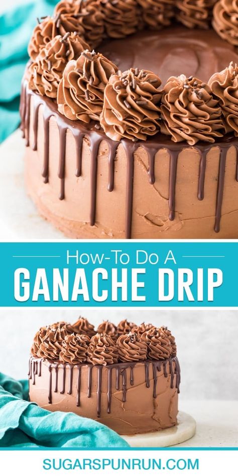 While it may look complicated, adding a chocolate drip to your cake is actually SO simple! Today I'll be walking you through the process using my favorite ganache drip recipe. Includes a how-to video! Chocolate Cake Drizzle Icing, How To Make Chocolate Drizzle On Cake, Cake With Ganache Topping, Chocolate Icing Designs, Ganache Drip Cake Tutorial, Easy Cake Decorating Chocolate, How To Drizzle Icing On A Cake, Ganash Cake Decoration, How To Decorate Chocolate Cake