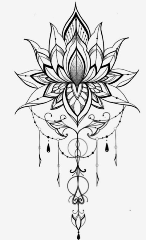 Simple Mandala Tattoo, Tato Mandala, Lotusblume Tattoo, Lotus Mandala Tattoo, Floral Mandala Tattoo, Lotus Flower Tattoo Design, Mandala Flower Tattoos, Lotus Tattoo Design, Tato Henna