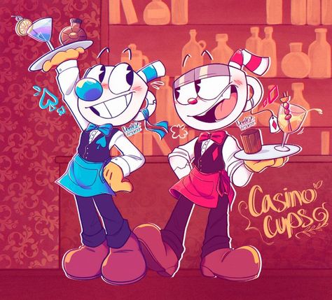 Trans Cuphead, Casino Cuphead, Cuphead Comic, Casino Cups, Cute Drawlings, Cuphead Game, Cup Head, Deal With The Devil, Felix The Cats