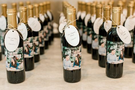 Wedding favor- wine bottle Wine Bottle For Wedding, Wine Bottle Favors Wedding, Wine Favors Wedding, Wedding Table Wine Bottles, Decorated Wine Bottles For Wedding, Wine Souvenirs For Wedding, Wine Wedding Souvenir, Wine For Wedding Souvenir, Winery Wedding Favors