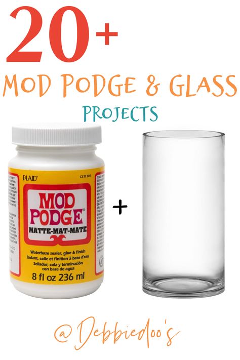 Upcycling, Mod Podge Gift Ideas, Mod Podge Vase Ideas, Things To Do With Glass Vases, Mod Podge Wine Glasses, Mod Podge On Windows, How To Use Mod Podge On Glass Mason Jars, Mod Podge Pictures On Glass Diy, Modge Podge Vases Tissue Paper