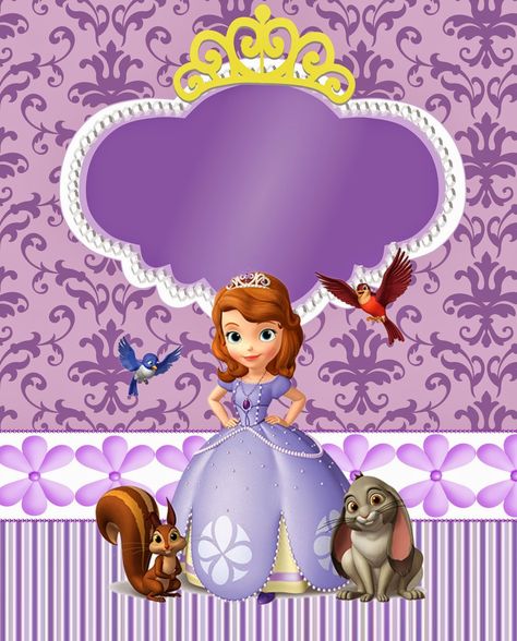 OLÁ AMIGAS!     Criei algumas artes para o aniversário de minha neta.     Peguei algumas coisas na net e no blog da nossa querida amiga Eug... Sofia Birthday Invitation, Princess Sofia Invitations, Sofia The First Characters, Princess Sofia Birthday, Princess Sofia Party, Sofia The First Party, Sofia The First Birthday Party, Princesa Sophia, Sofia Party