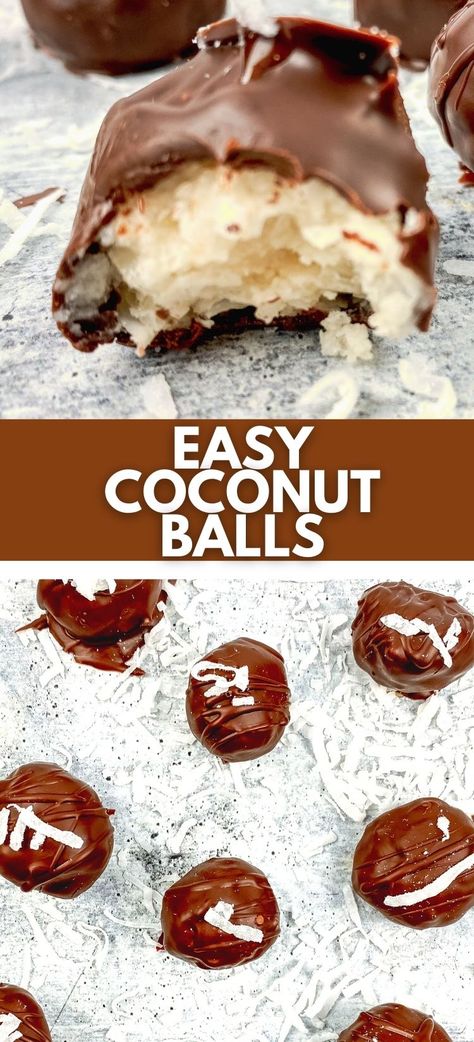 Coconut Balls Recipe, Chocolate Coconut Balls, Candy Bar Recipe, Easy Candy Recipes, Cookie Balls, Chocolate Candy Recipes, Coconut Balls, Coconut Candy, Homemade Candy