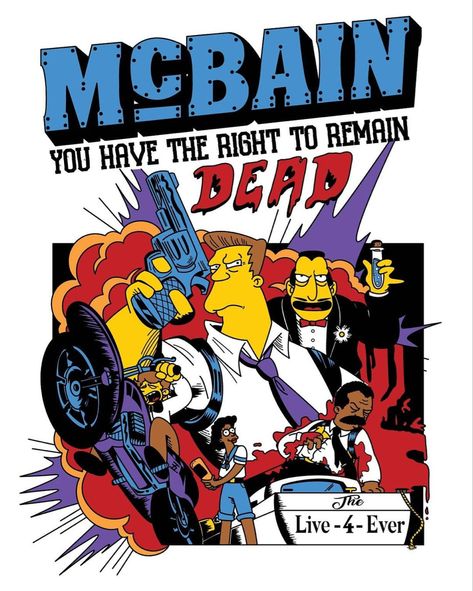 the simpsons - mcbain (art by jeff cinco) The Simpsons Theme, Arm Tattoos For Guys Forearm, Simpsons Funny, Philadelphia Eagles Logo, Simpsons Art, Vintage Pop Art, Pop Art Canvas, Skate Art, Skull Wallpaper