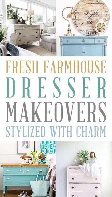 Fresh Farmhouse Dresser Makeovers Stylized with Charm.  #Farmhouse #DIYFarmhouse #DIYFarmhouseMakeovers #FarmhouseDresserMakeovers #DresserMakeovers #FixerUpper Farmhouse Dresser Decor, Bedroom Furniture Rustic, Dresser Makeovers, Rustic Dresser, Farmhouse Dresser, Rustic Furniture Diy, Farmhouse Living Room Furniture, Diy Dresser Makeover, Rustic Farmhouse Living Room