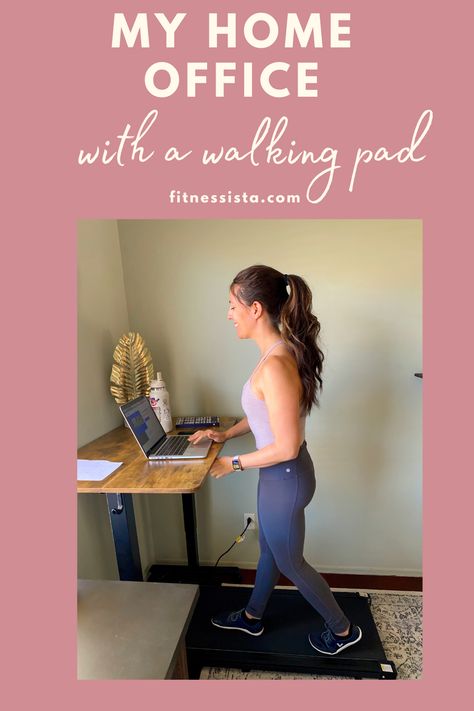 Sharing my updated home office and how it helps me to hit my step goals each day. I've been using a walking pad and love it! Walking Pad Workout Plan, Walking Pad Workout, Work From Home Setup, Quick Workout At Home, Leg Routine, Home Setup, Step Goals, Electric Desk, Walking Pad