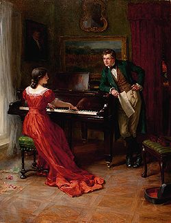 The Duet by George Sheridan Knowles (1863-1931) Bruh Meme, Sibling Memes, Fuuny Memes, Running Memes, Happy Meme, Playing The Piano, Piano Art, Pretty Meme, Memes Life