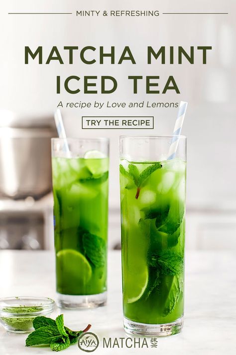 Essen, Matcha Mocktail Recipe, Matcha Tea Recipes Healthy, Iced Matcha Recipe, Comfort Drinks, Matcha Water, Matcha Iced Tea, Healthy Teas Recipes, Matcha Tea Recipes