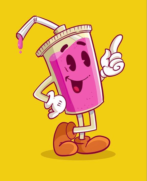 Rubber Hose Cartoon Milkshake by @maumoraes  Feeling the retro vibe? 😎 Loving this design? 😍 Want more? Head over to the link above now! Don't miss out! 🚀#RetroMascot #RetroMascotLogo Rubber Hose Animation Style, Retro Style Drawing, Rubber Hose Hands, Cartoon Style Graphic Design, Rubber Hose Illustration, Rubber Hose Cartoon Style, Rubber Hose Character, Quirky Character Design, Old Cartoon Drawings