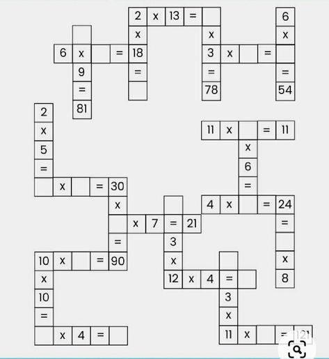 multiplication puzzles with answers. #matheasily #mathworksheets #mathgames #kids #kindergartenmath #firstgrademath #numberbonds Math Crossword Puzzles, Multiplication Puzzles, Learning Multiplication Facts, Math Multiplication Worksheets, Puzzles With Answers, Multiplication Tricks, Mental Maths Worksheets, Math Logic Puzzles, Math Practice Worksheets