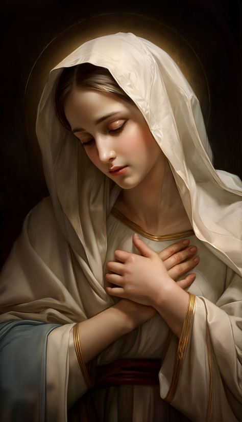 Mother Mary Painting, Virgin Mary Picture, Virgin Mary Painting, Mother Maria, Mary Virgin, Mother Mary Pictures, Blessed Mother Statue, Virgin Mary Art, Mother Mary Images