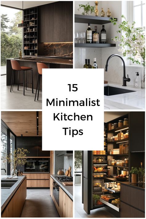 If you want to create a minimalist kitchen then try out these tips and decor ideas to get the look down perfectly. Interior Design Kitchen Minimalist, Functional Minimalist Kitchen, Minimalist Kitchen Styling, Books In Kitchen Ideas, Minimalist Kitchen Counter Decor, Small Kitchen With Window, Minimalist Kitchen Design Inspiration, Minimalist Kitchen Counter, Minimal Kitchen Counter Decor