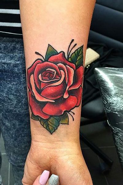 Wrist Rose Tattoos For Women, Coloured Rose Tattoo, A Rose Tattoo, Rose Tat, Little Rose Tattoos, Yellow Rose Tattoos, Simple Rose Tattoo, Rose Tattoo Ideas, Realistic Rose Tattoo