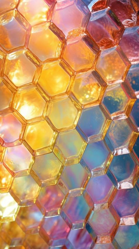 Honeycomb glass fusing art backgrounds textured pattern. | premium image by rawpixel.com Honey Comb Aesthetic, Honeycomb Aesthetic, Honeycomb Wallpaper Iphone, Hexagon Aesthetic, Honeycomb Photography, Bee Hive Background, Hex Bugs, Honey Background, Honey Comb Background Wallpaper