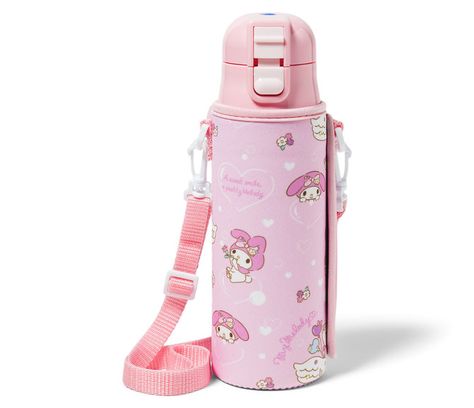 Supercute stainless steel My Melody water bottle with an insulated sleeve that keeps your beverages cool or warm no matter what! Cute School Stationary, Kawaii School Supplies, Sanrio Japan, Cute Water Bottles, Stationary School, Kawaii Accessories, Hello Kitty My Melody, Hello Kitty Items, Steel Bottle