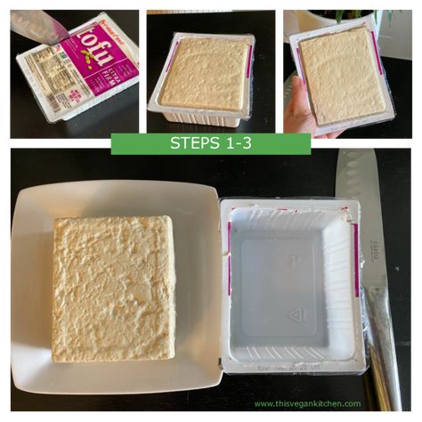 How to Press Tofu Without a Press | The Easiest Method Diy Tofu, Press Tofu, Diy Kitchen Accessories, How To Press Tofu, Cake Tools, Extra Firm Tofu, Popular Kitchens, Tasty Vegetarian Recipes, Tempeh