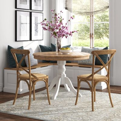 Round Table With Bench, Wood Breakfast Nook, Small Dining Nook, Farmhouse Breakfast Nook, Corner Breakfast Nook, Built In Breakfast Nook, Corner Bench With Storage, Seating In Kitchen, Breakfast Nook Bench