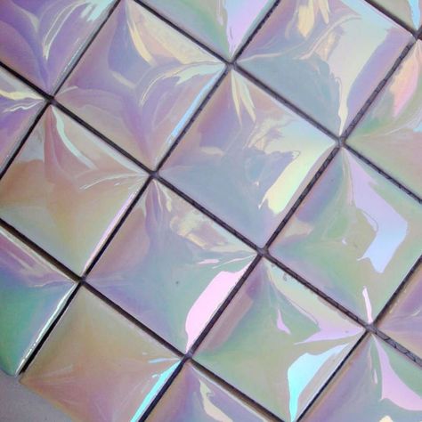 Ceramic tile sheets square iridescent mosaic art pattern kitchen backsplash wholesale bathroom pocelain tile floors wall sticker-in Mosaics ... Iridescent Mosaic, Mermaid Bathroom, 背景 シンプル, Pastel Purple, Purple Aesthetic, Pastel Aesthetic, Mosaic Art, Tile Bathroom, Pattern Art