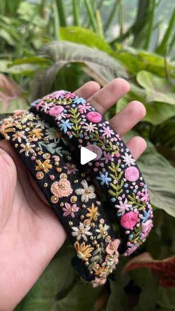 Embroidery by Kashmira | Modern Embroidery on Instagram: "Minimal Embroidery with great care and attention to detail with beautiful shades of Pink 🌸.
.
.
#handembroidery #embroideryart  #embroideryhairband #minimalembroidery #embroiderydesign  #smallbusiness" Headband Embroidery, Embroidery Minimal, Embroidery Samplers, Embroidery Headband, Minimal Embroidery, Tambour Embroidery, Embroidery Sampler, Felt Embroidery, Attention To Detail