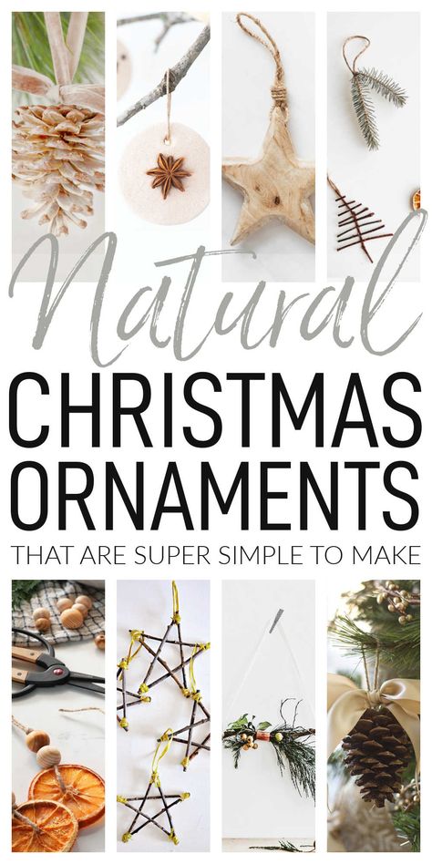 Natural Tree Ornaments Diy, Simple Rustic Farmhouse, Homemade Nature Ornaments, Natural Ornaments Christmas Tree, Christmas 2024 Trends Diy, Diy Nature Ornaments, Handmade Christmas Ornaments Unique, Natural Christmas Tree Ornaments, Diy Natural Christmas Ornaments