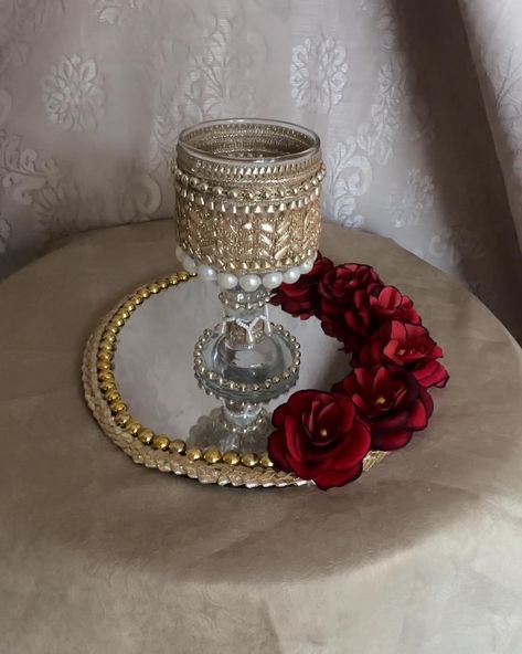 Doodh Pilai Glass #banobazaar #nikahpen #nikah #rasam #doodhpilai #Bridal Pearl Jewellery #banobazaar Doodh Pilai, Pearl Jewellery, Weeding, Glass, Quick Saves, Art