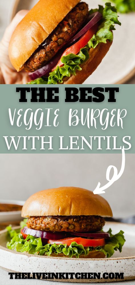 Lentil Burger Recipe Easy, Veggie Burger Recipe Easy, Lentil Burger Recipe, Lentil Veggie Burger, Vegan Lentil Burger, Easy Veggie Burger, Lentil Burger, Vegan Veggie Burger, Box Sandwich