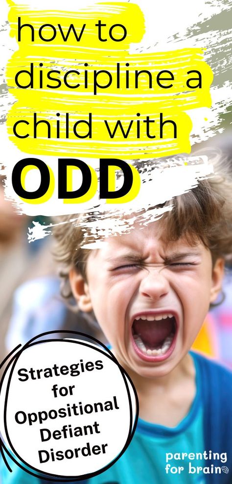 A young boy screaming with his face scrunched up. Text reads: "How to discipline a child with ODD. Strategies for Oppositional Defiant Disorder". Odd Interventions For Kids, Strong Willed Children Parenting, Defiant Children Parenting, Defiant Behavior Interventions, Anger Iceberg, Disrespectful Kids, Defiant Behavior, Tantrum Kids, Child Behavior