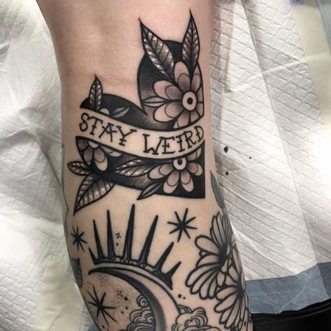 Stay Weird Tattoo, Chapel Tattoo, Tatuaje Cover Up, American Traditional Tattoo Ideas, Traditional Tattoo Ideas, Weird Tattoos, Traditional Tattoo Art, Tattoo Design Ideas, Stay Weird