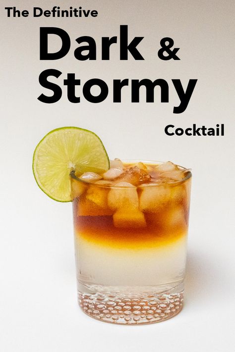 Dark And Stormy Drink Recipes, Rainy Day Drinks Alcohol, Black Rum Drinks, Rainy Day Cocktails, Dark Liquor Mixed Drinks, Dark Liquor Drinks, Hollywood Drinks, Dark Rum Drinks Recipes, Dark And Stormy Drink