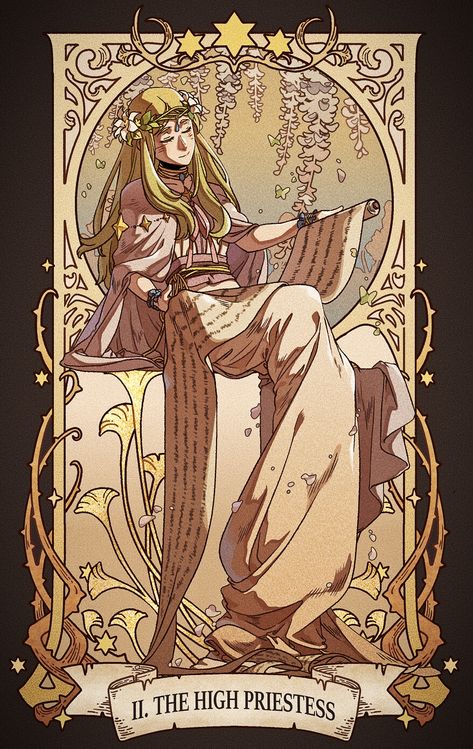 The High Priestess Tarot Card Art, High Priestess Aesthetic, Tarot High Priestess, Priestess Art, Cartas Ideas, The High Priestess Tarot Card, Tarot Cards Art Illustration, The High Priestess Tarot, The Empress Tarot