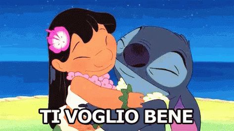 Ti Voglio Bene Abbraccio Amore Lilo & Stitch GIF - ILoveYou Hug Love - Discover & Share GIFs A Girl, Gif