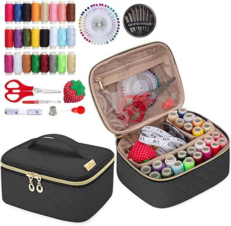 AmazonSmile: LoDrid Sewing Kit, Portable Flannel Bag with Complete Sewing Supplies for Travel & Home, Sewing Repair Kit Tool for Adult, Kid & Beginner, 24 Color Threads, 30 Needles & Sewing Accessories, Dusty Rose Sewing Kit Bag, Colorful Lifestyle, Sewing Pins, Sewing Storage, Home Sewing, Needle Threader, Portable Bag, Sewing Needles, Travel Home