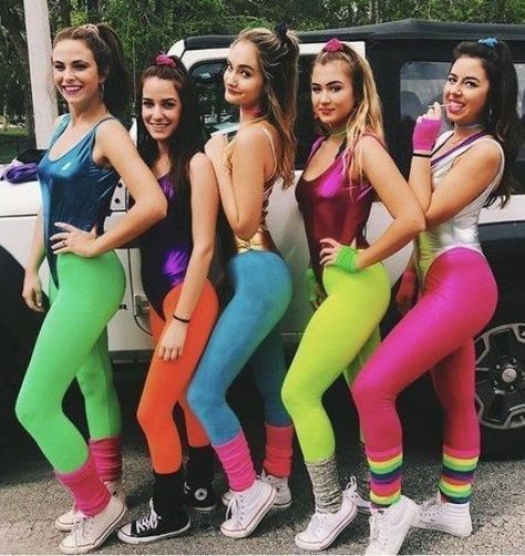 Sorority Halloween Costumes, Sorority Costumes, 80s Theme Party Outfits, 80s Party Costumes, 80s Halloween Costumes, 80s Fashion Party, Hippie Costume Halloween, 80's Party Outfit, Look 80s