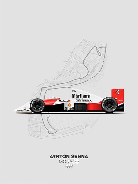 Vintage F1 Poster, F1 Cartoon, 1990 Poster, Senna Poster, F1 Poster Design, F1 Design, Senna F1, Vintage Racing Poster, Aryton Senna