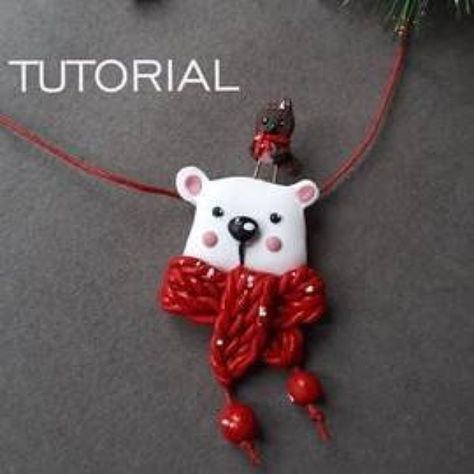 Make A Bear, Easy Polymer Clay, Clay Works, Polar Bear Christmas, Clay Christmas, Polymer Clay Jewelry Tutorials, Christmas Clay, Polymer Clay Christmas, Bear Christmas