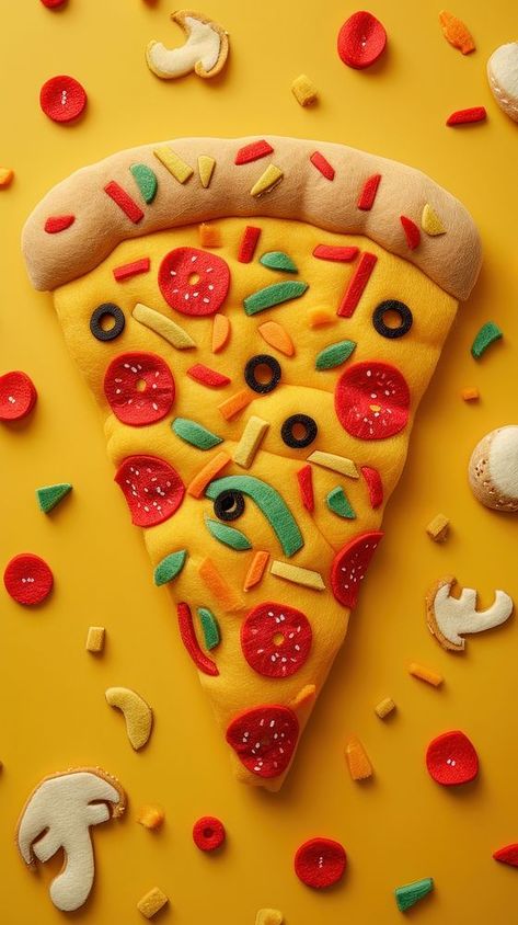 Wallpaper of felt pizza dessert food confectionery. | premium image by rawpixel.com Wallpaper Pizza, Pizza Wallpaper, Felt Pizza, Pizza Dessert, Iphone Wallpaper Cute, Dessert Pizza, Interior Sketch, Vastu Shastra, Wallpaper Cute