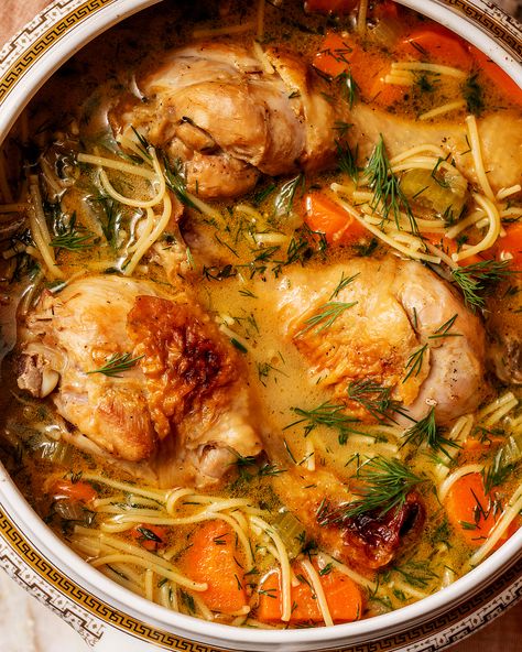 Chicken Soup with Noodles Chicken Soup With Noodles, Soup With Noodles, Hearty Chicken Soup, Monthly Meals, Easy Chicken Soup, Chicken Rice Soup, Soup Stew Recipes, Soup And Stew Recipes, Chicken Drumstick Recipes