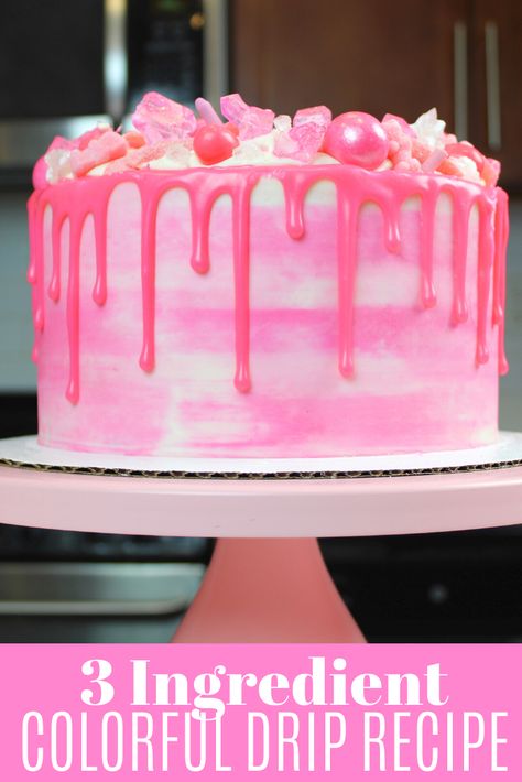 Drip Cake Recipes, Three Ingredient Recipes, Recipe Tutorial, Two Ingredient, Ganache Recipe, Frosting Tips, Drip Cake, Painted Cakes, Cake Icing