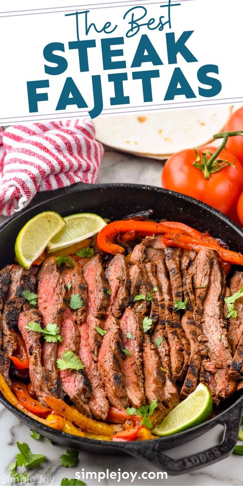 Lupe Tortilla Fajitas Recipe, Beef Fajita Marinade, Steak Fajita Marinade, Beef Fajita Recipe, Flank Steak Fajitas, Easy Steak Fajitas, Steak Fajita Recipe, Fajita Marinade, Baked Chicken Fajitas