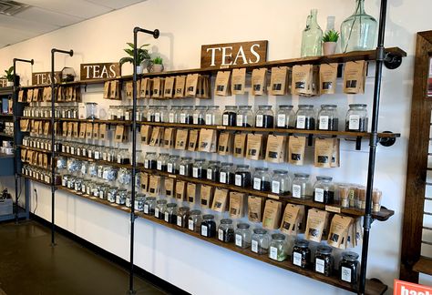 Tea Shop Display, Tea House Interior, Tea Store Design, Lactation Tea, Blackberry Tea, Grapefruit Tea, Pomegranate Tea, Blueberry Tea, Mango Tea