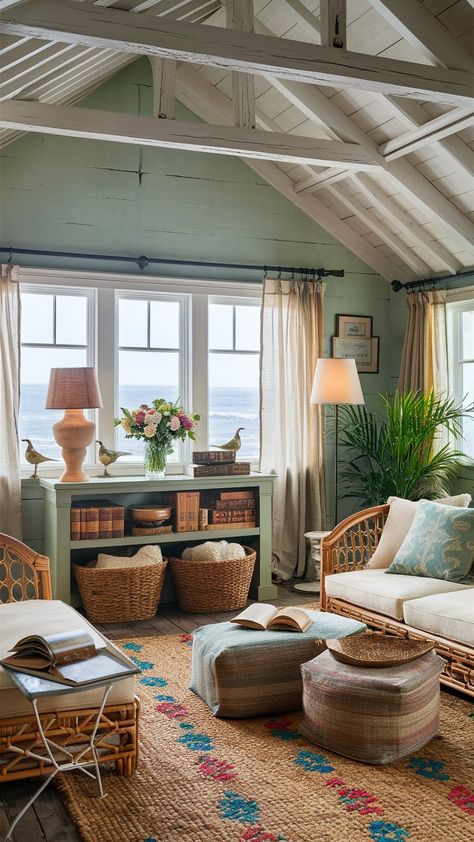 Cozy Coastal: 30 Cottage Living Room Ideas — Coastal Cottage by Celeste