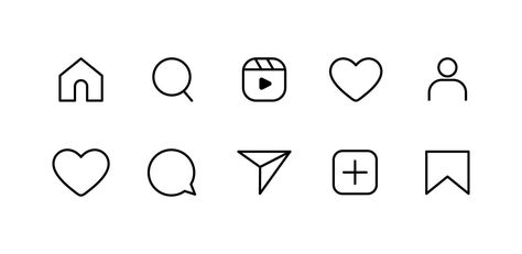 social media flat icons set notification speech bubble for like share save comment buttons Camera Search Heart Home web symbols and icons Free Vector Icons For Website Web Design, Best Hd Background, Instagram Symbols, Instagram Heart, Instagram Graphics, Flat Icons Set, Drawing Journal, Heart Icon, Flat Icons