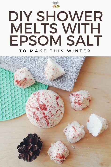 Bring aromatherapy into your shower with illuminating DIY shower steamers with Epsom salt! A great and perfectly soothing gift for winter! Diy Shower Melts, Shower Steamers Diy, Shower Fizzies, Shower Melts, Bath Bomb Recipes, Sugar Scrub Diy, Diy Shower, Homemade Soap Recipes, Shower Steamers